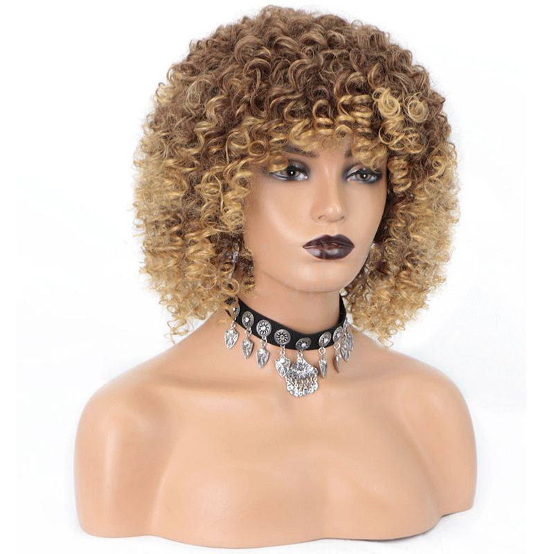 Cross-Border Wigs European And American Fashion African Small Curly Wigs Headgear Wig African Explosive Head Cross-Border Wigs European And American Fashion African Small Curly Wigs Headgear Wig African Explosive Head